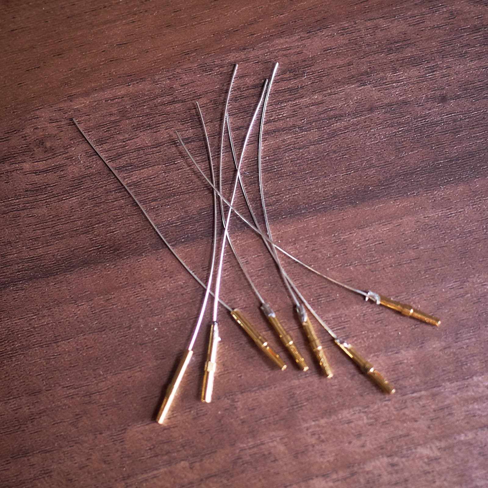 Audiophile 5N Pure Silver Litz Headshell Wire Leads - Gold Phosphor Bronze Clips