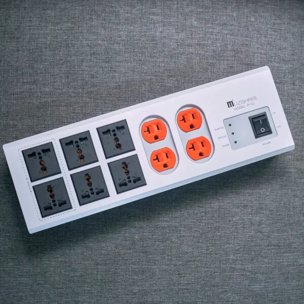 Muzishare P-10 High Fidelity Isolated AC Noise Filter with Grounding Post Power Strip Conditioner