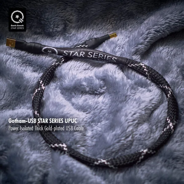 Gotham Star Series Isolated Rail USB Cable - Analogue, Full bodied and Huge sound with Thick Gold-plating USB Connectors